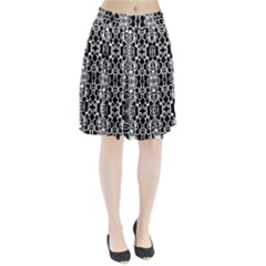 Psychedelic Pattern Flower Black Pleated Skirt by Mariart