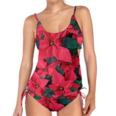 Red Poinsettia Flower Tankini Set by Mariart