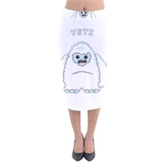 Yeti Velvet Midi Pencil Skirt by Valentinaart