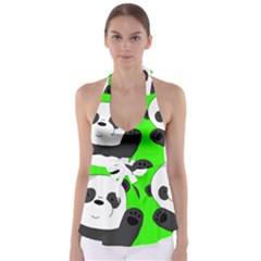 Cute Pandas Babydoll Tankini Top by Valentinaart