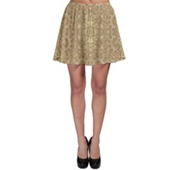Ornate Golden Baroque Design Skater Skirt by dflcprints