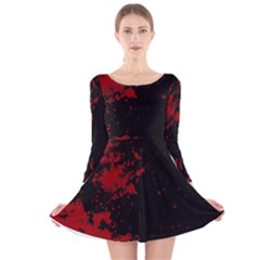 Space Colors Long Sleeve Velvet Skater Dress by ValentinaDesign