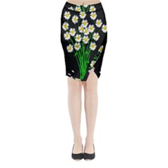 Bouquet Geese Flower Plant Blossom Midi Wrap Pencil Skirt by Nexatart