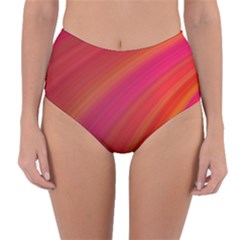 Abstract Red Background Fractal Reversible High-waist Bikini Bottoms by Nexatart
