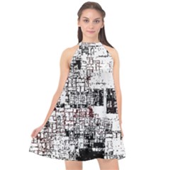Abstract Art Halter Neckline Chiffon Dress  by ValentinaDesign