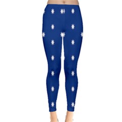 British American Flag Red Blue Star Leggings  by Mariart