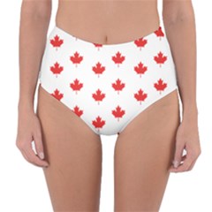 Canadian Maple Leaf Pattern Reversible High-waist Bikini Bottoms by Mariart
