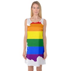 Flag Map Stripes Line Colorful Sleeveless Satin Nightdress by Mariart