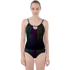 Line Rain Rainbow Light Stripes Lines Flow Cut Out Top Tankini Set by Mariart