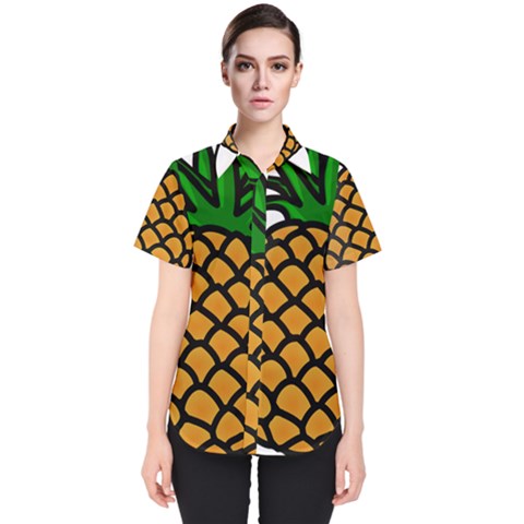 Pineapple Fruite Yellow Green Orange Women s Short Sleeve Shirt by Mariart