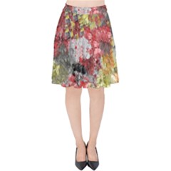 Garden Abstract Velvet High Waist Skirt by digitaldivadesigns