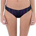 Retro Neon Grid Squares And Circle Pop Loop Motion Background Plaid Purple Reversible Hipster Bikini Bottoms View3