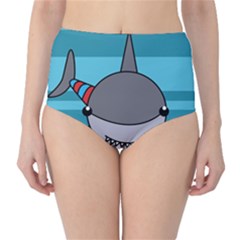 Shark Sea Fish Animal Ocean High-waist Bikini Bottoms by Nexatart