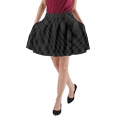 Pattern Dark Black Texture Background A-line Pocket Skirt by Nexatart