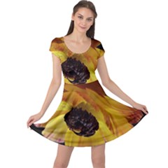 Ranunculus Yellow Orange Blossom Cap Sleeve Dress by Nexatart