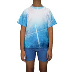 Court Sport Blue Red White Kids  Short Sleeve Swimwear by Nexatart