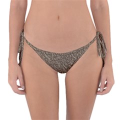 Leather Texture Brown Background Reversible Bikini Bottom by Nexatart