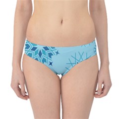Blue Winter Snowflakes Star Hipster Bikini Bottoms by Mariart