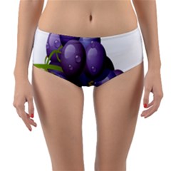 Grape Fruit Reversible Mid-waist Bikini Bottoms by Mariart