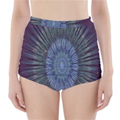 Peaceful Flower Formation Sparkling Space High-waisted Bikini Bottoms by Mariart