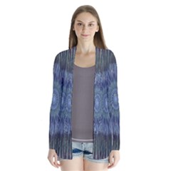 Peaceful Flower Formation Sparkling Space Drape Collar Cardigan by Mariart