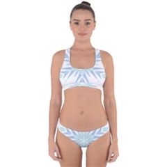 Snowflakes Star Blue Triangle Cross Back Hipster Bikini Set by Mariart