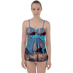 Modern Norway Painting Babydoll Tankini Set by NouveauDesign