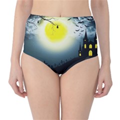 Halloween Landscape High-waist Bikini Bottoms by ValentinaDesign