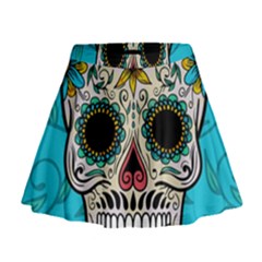 Sugar Skull New 2015 Mini Flare Skirt