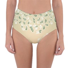 Flower Frame Green Sexy Reversible High-waist Bikini Bottoms by Mariart