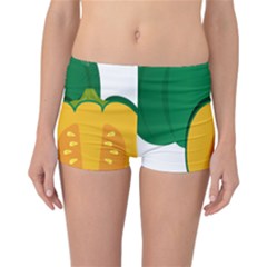 Pumpkin Peppers Green Yellow Reversible Boyleg Bikini Bottoms by Mariart