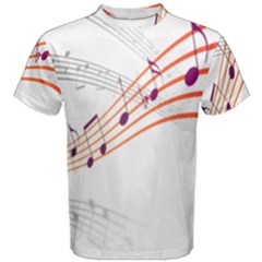 Musical Net Purpel Orange Note Men s Cotton Tee by Mariart