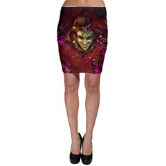 Wonderful Venetian Mask With Floral Elements Bodycon Skirt by FantasyWorld7