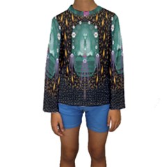 Temple Of Yoga In Light Peace And Human Namaste Style Kids  Long Sleeve Swimwear by pepitasart