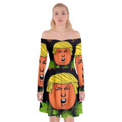 Trump Or Treat  Off Shoulder Skater Dress by Valentinaart