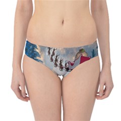 Christmas, Snowman With Santa Claus And Reindeer Hipster Bikini Bottoms by FantasyWorld7