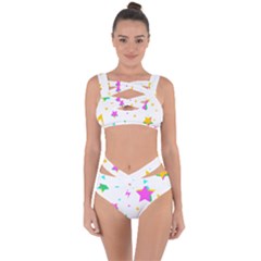 Star Triangle Space Rainbow Bandaged Up Bikini Set  by Alisyart