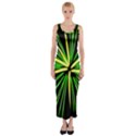 Fireworks Green Happy New Year Yellow Black Sky Fitted Maxi Dress View1