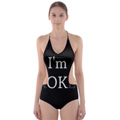 I Am Ok - Broken Cut-out One Piece Swimsuit by Valentinaart