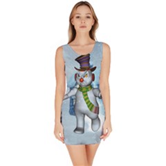 Funny Grimly Snowman In A Winter Landscape Bodycon Dress by FantasyWorld7