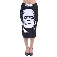 Frankenstein s Monster Halloween Velvet Midi Pencil Skirt by Valentinaart