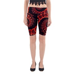 Chinese Lantern Festival For A Red Fractal Octopus Yoga Cropped Leggings by jayaprime