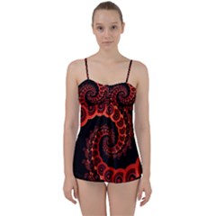 Chinese Lantern Festival For A Red Fractal Octopus Babydoll Tankini Set by jayaprime
