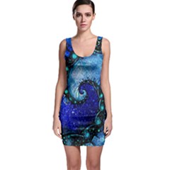 Nocturne Of Scorpio, A Fractal Spiral Painting Bodycon Dress by jayaprime