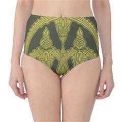 Art Nouveau Green High-waist Bikini Bottoms by NouveauDesign