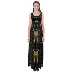 Queen In The Darkest Of Nights Empire Waist Maxi Dress by pepitasart