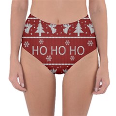 Ugly Christmas Sweater Reversible High-waist Bikini Bottoms by Valentinaart