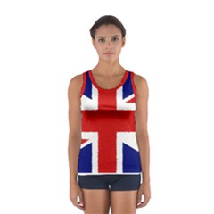 Union Jack Watercolor Drawing Art Sport Tank Top  by picsaspassion