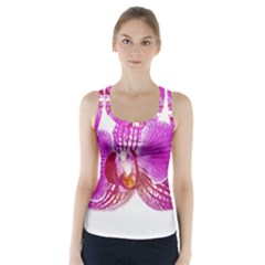 Lilac Phalaenopsis Flower, Floral Oil Painting Art Racer Back Sports Top by picsaspassion