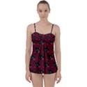 Face Cat Animals Red Babydoll Tankini Set View1